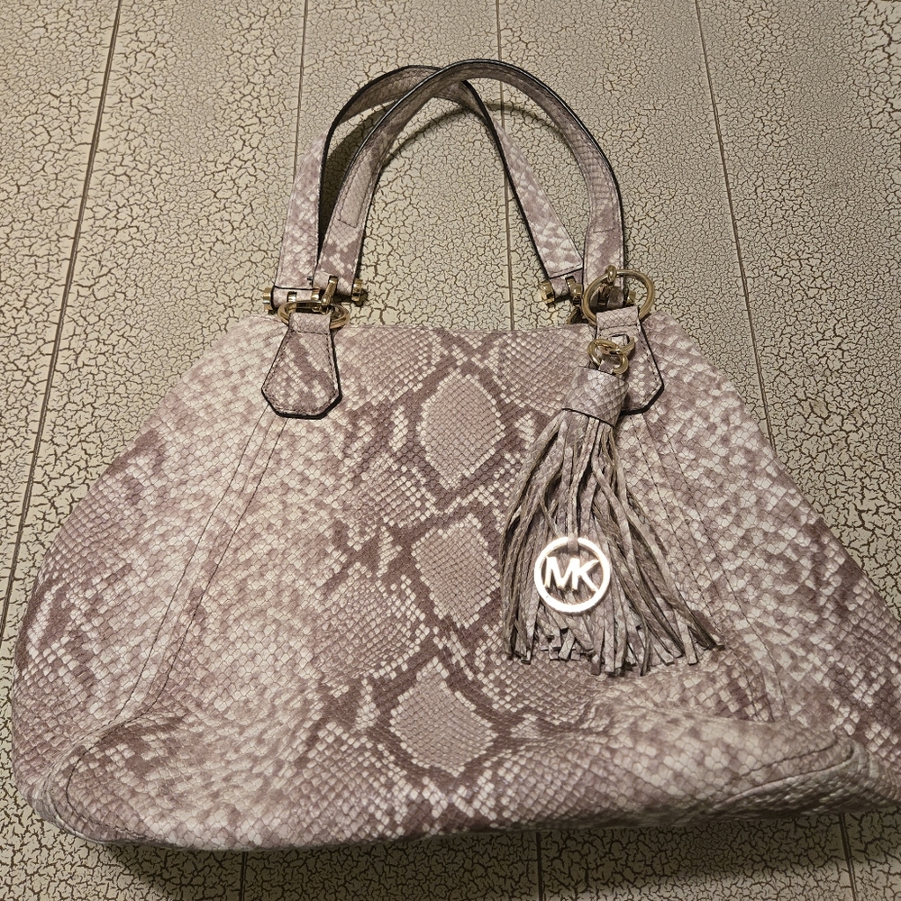 Michael Kors Leather  Snake Print Handbag